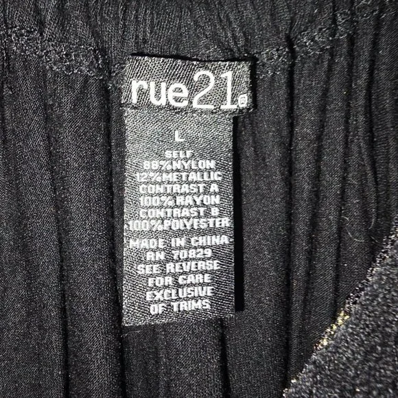Y2K Rue 21 Black Gold Layered sleeveless blouse party holiday cocktail large - Picture 4 of 7